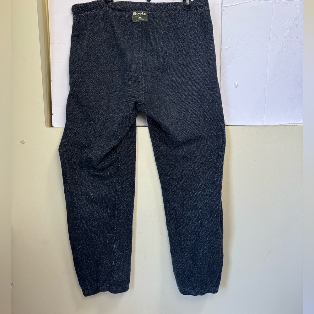 Roots Original Cotton Blend Sweatpant Fleece Pockets Drawcord Logo Soft Unisex L - Picture 3 of 16